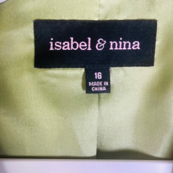 Isabel & Nina Green Tweed Womens Skirt Suit Set Size 16 - Picture 3 of 16